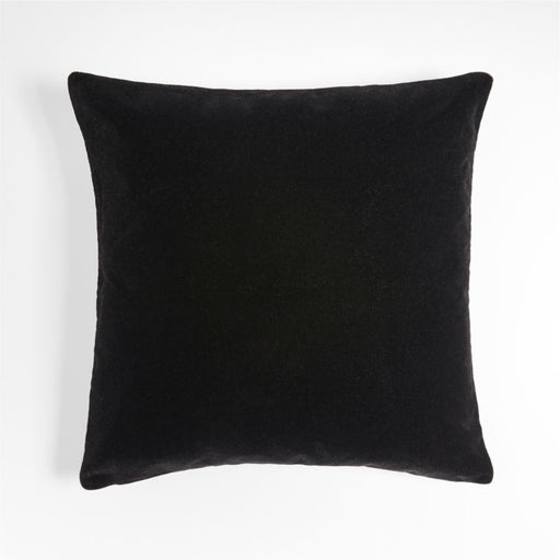 Ink Black 20'' Faux Mohair Pillow Cover