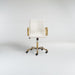 Ripple Ivory Leather Office Chair with Brass Frame - Crate and Barrel Philippines