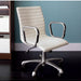 Ripple Ivory Leather Office Chair with Chrome Base