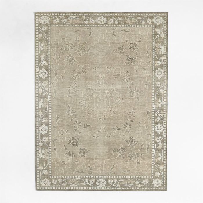 Rochelle Traditional Floral Grey Area Rug 6'x9'