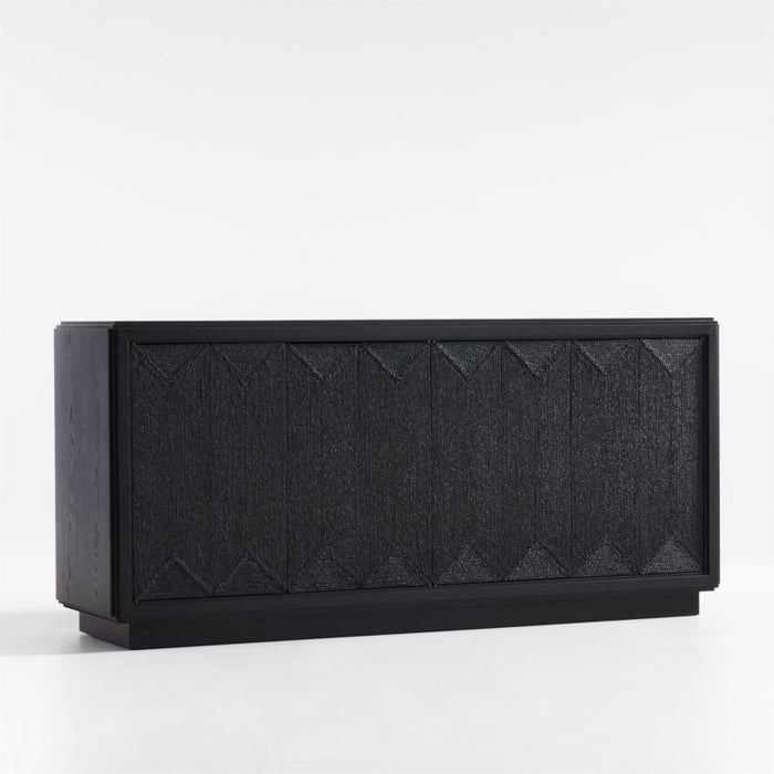 Roseau Charcoal Black Wood Sideboard Cabinet