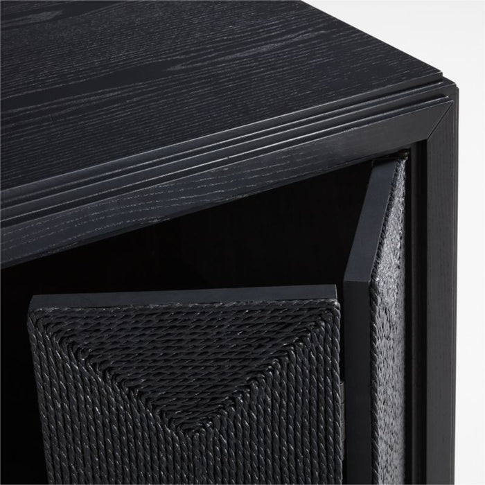 Roseau Charcoal Black Wood Sideboard Cabinet