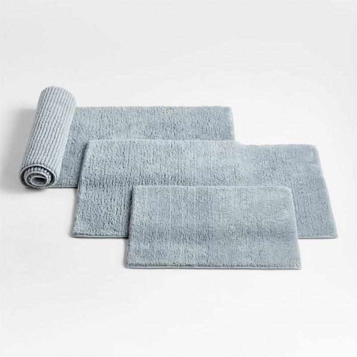 Rylan Organic Cotton Mist Blue Bath Mat 24"x60"