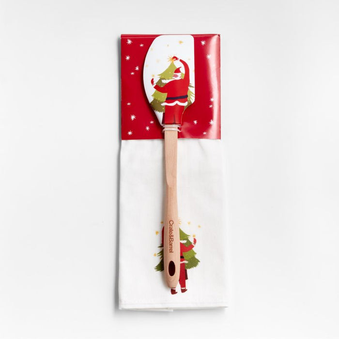 Santa Dish Towel and Spatula Set