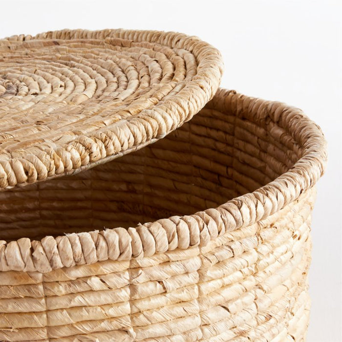 Seaton Large Round Woven Storage Basket with Lid