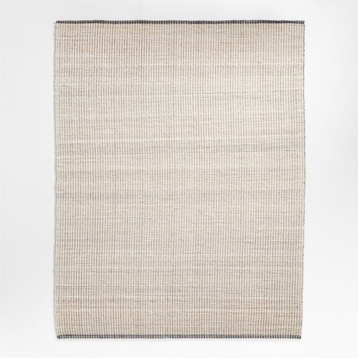 Seville Jute/Wool Blend Striped White Area Rug 6'x9'