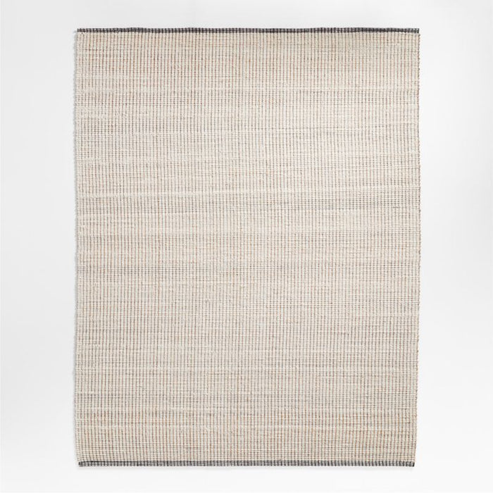 Seville Jute/Wool Blend Striped White Area Rug 8'x10'