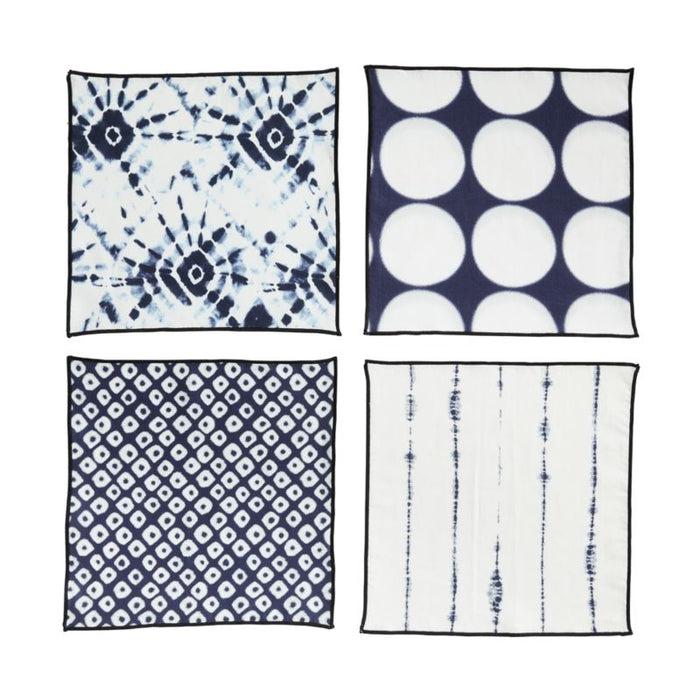 Blue Shibori Cocktail Napkins, Set of 4