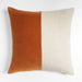 Ska 23" Colorblock Deep Cognac Velvet Linen Pillow Cover