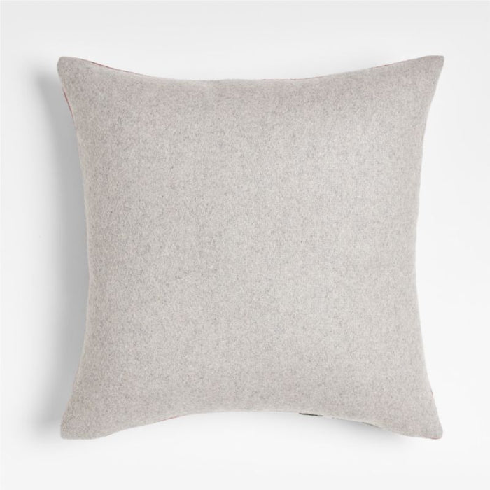 Snowman 20" Red Wool Pillow Cover