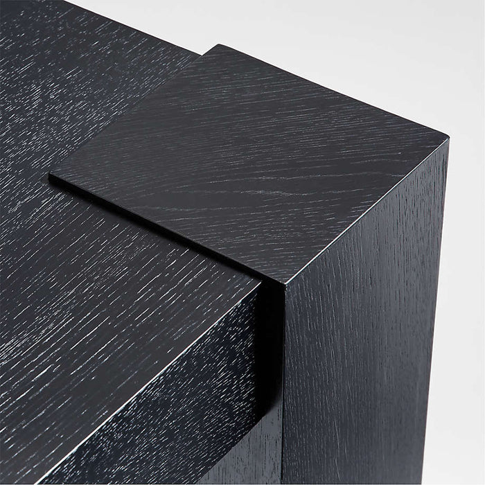 Sobro 86" Black Mahogany Wood Dining Table