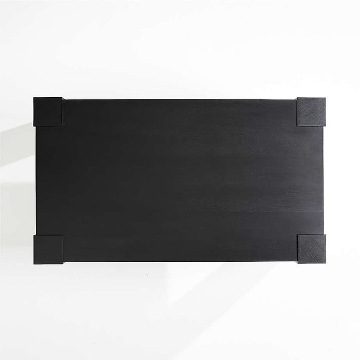 Sobro 86" Black Mahogany Wood Dining Table