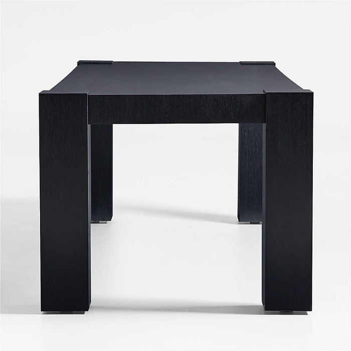 Sobro 86" Black Mahogany Wood Dining Table