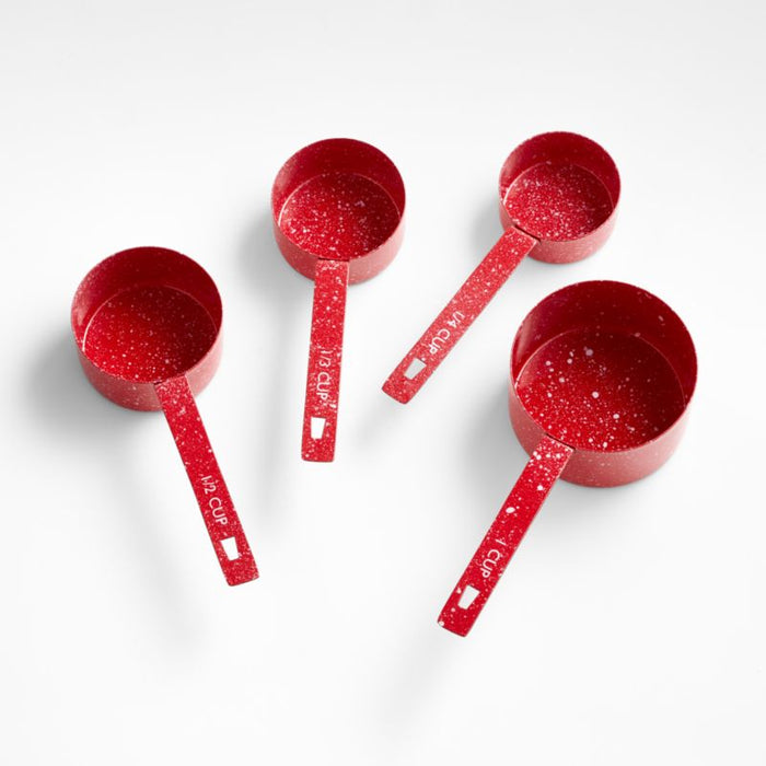 Speckled Red and White Measuring Cups