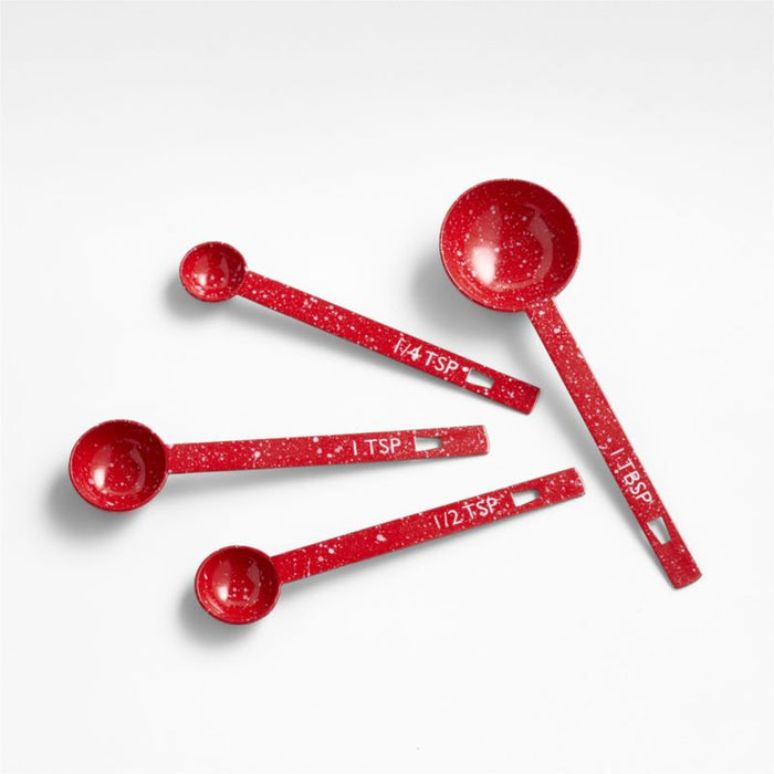 Speckled Red and White Measuring Spoons