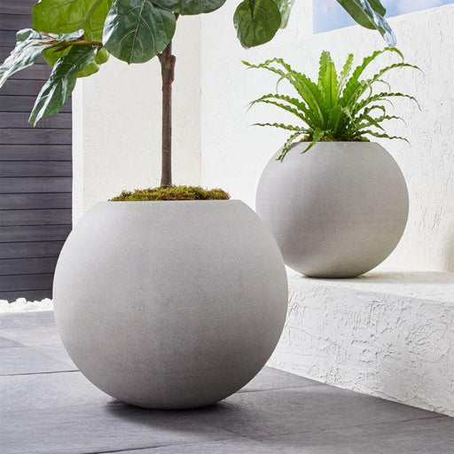 Sphere Small Light Grey Indoor/Outdoor Planter - Crate and Barrel Philippines