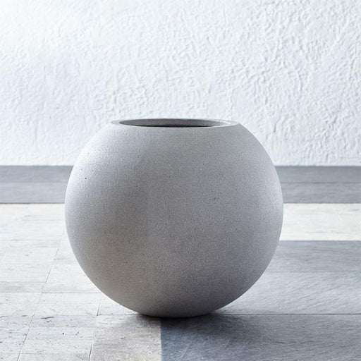 Sphere Small Light Grey Indoor/Outdoor Planter - Crate and Barrel Philippines