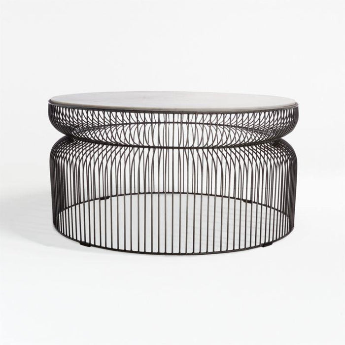 Spoke Marble Graphite Metal Coffee Table - Crate and Barrel Philippines