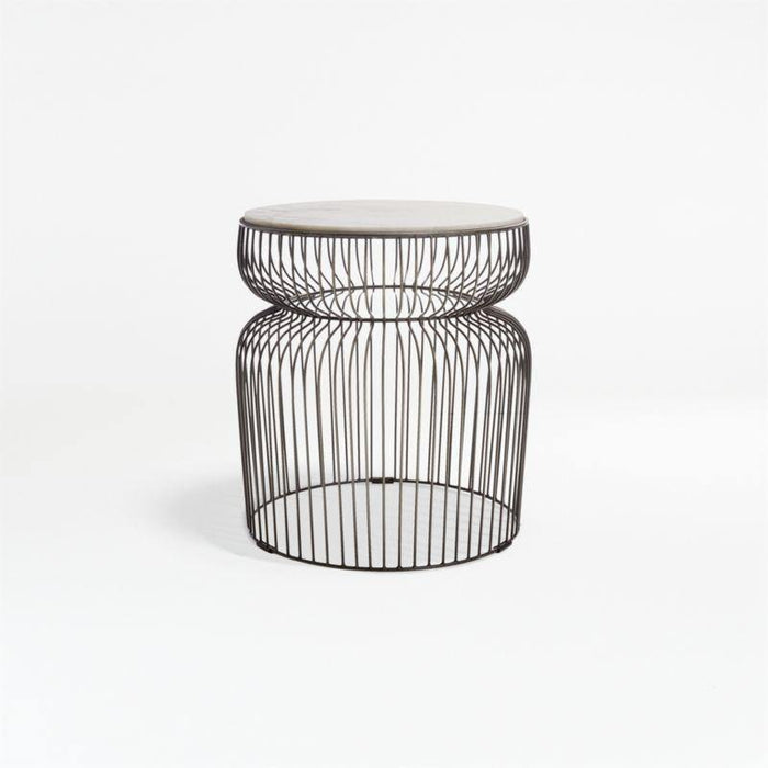 Spoke Marble Graphite Metal End Table - Crate and Barrel Philippines