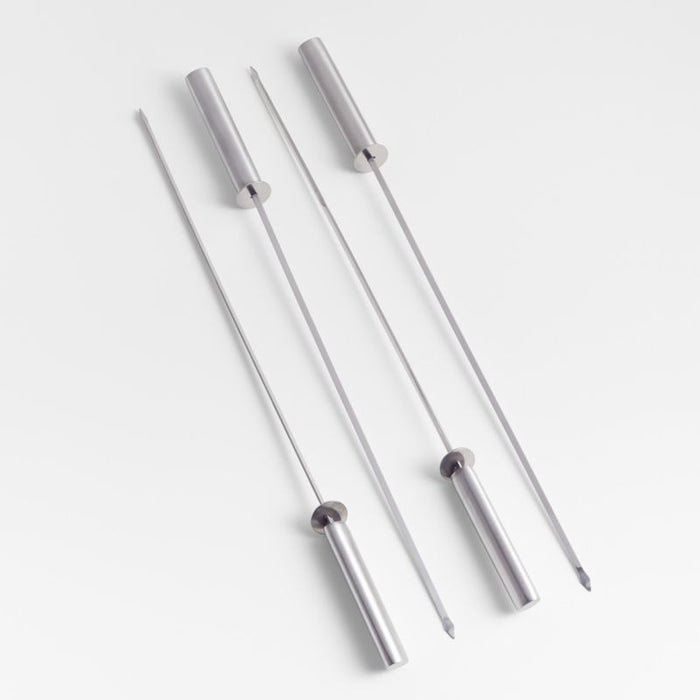 Stainless Steel Sliding Skewers with Hollow Handle, Set of 4