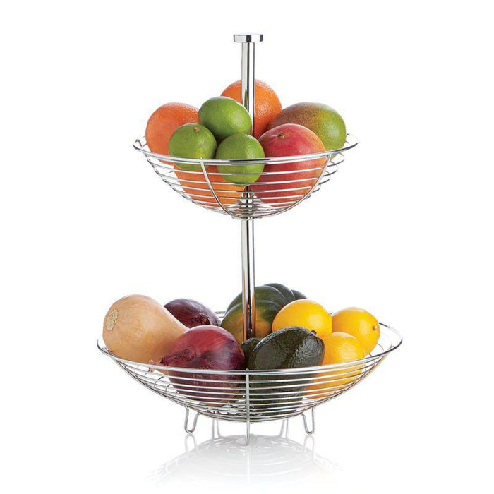 Carter Stainless 2-Tier Fruit Basket - Crate and Barrel Philippines