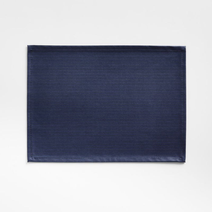 Easy-Clean Striped Navy Placemat