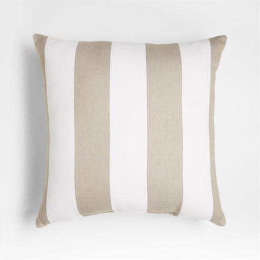 Sunbrella ® 20"x20" Tan Cozumel Cabana Stripe Outdoor Throw Pillow