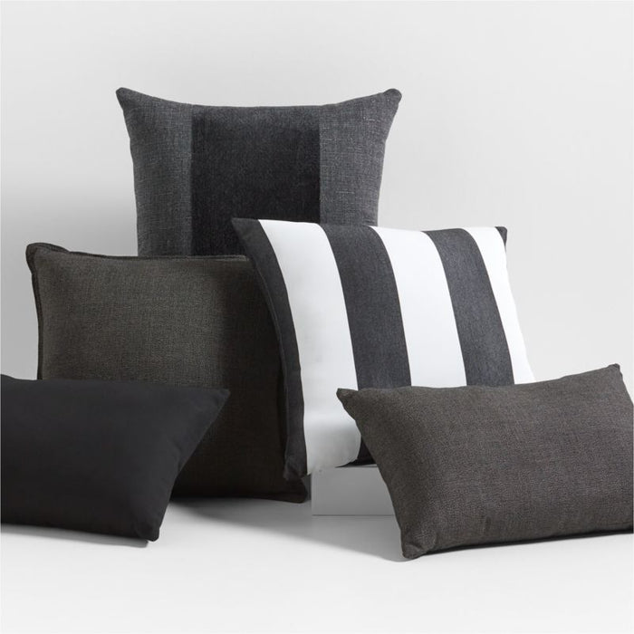 Sunbrella ® 20"x20" Black Arlo Stripe Outdoor Throw Pillow