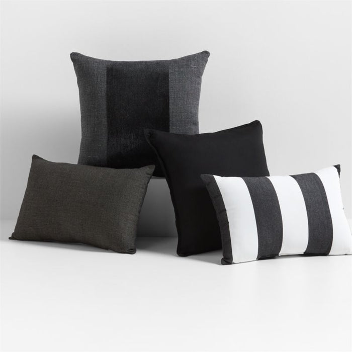 Sunbrella ® 20"x13" Black Cabana Stripe Outdoor Pillow