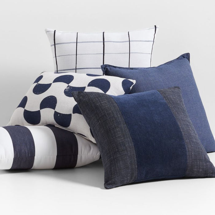 Sunbrella ® 20"x20" Navy Blue Arlo Stripe Outdoor Throw Pillow