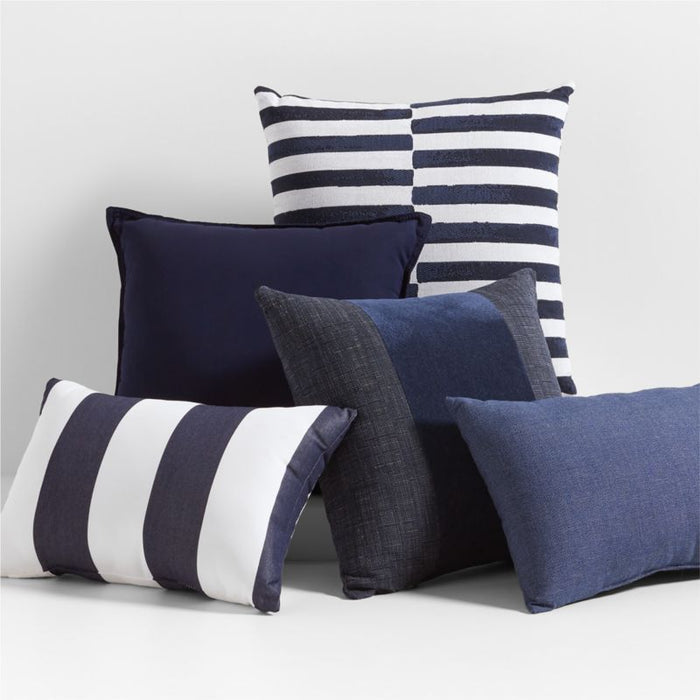 Sunbrella ® 20"x20" Navy Blue Arlo Stripe Outdoor Throw Pillow
