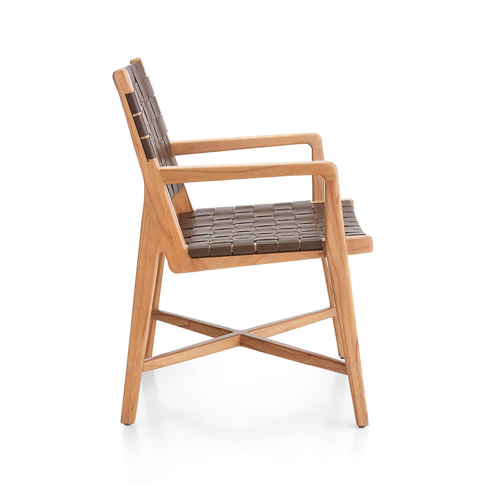 Taj Leather Strap Arm Chair