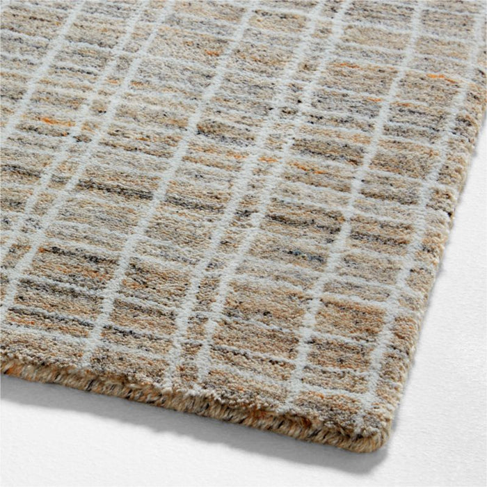 Talence Checkered Sand Beige Area Rug 6'x9'