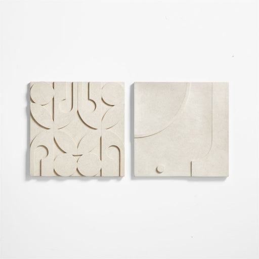 Taso 24" White Tile Wall Decor