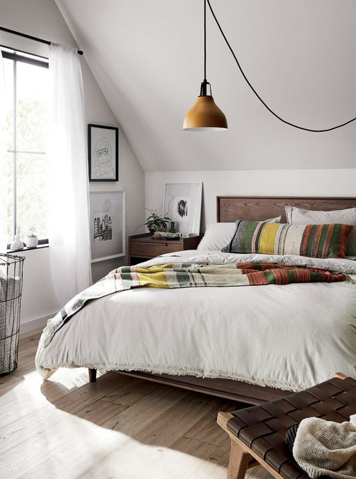 Organic Cotton Grey Eyelash Fringe Full/Queen Duvet Cover