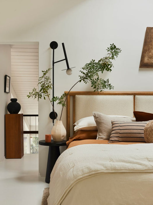 Willy Charcoal Brown Round Pedestal Side Table by Leanne Ford