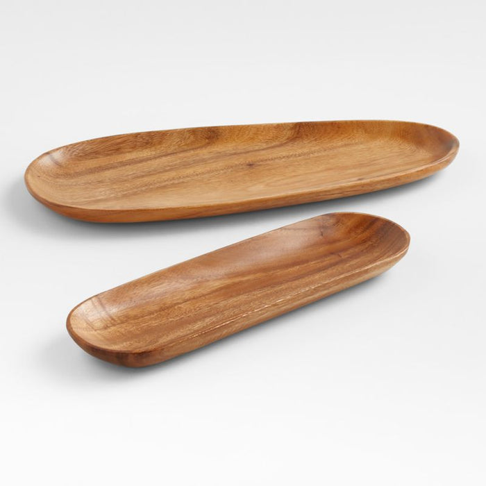 Tondo Acacia Wood Long Oblong Platter