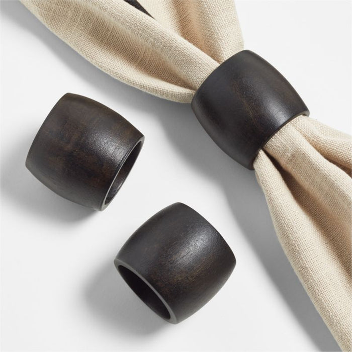 Tondo Ebonized Wood Napkin Ring