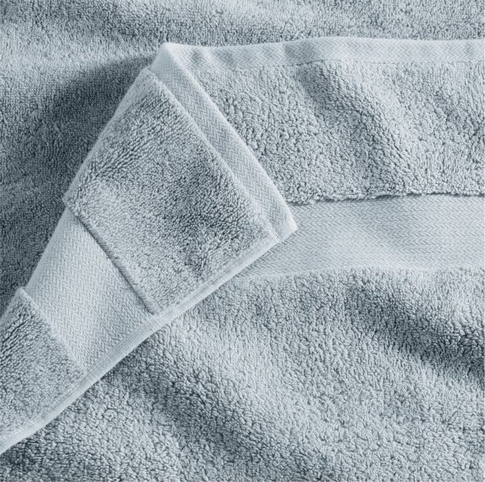 Organic Turkish Cotton Mist Blue Washcloth