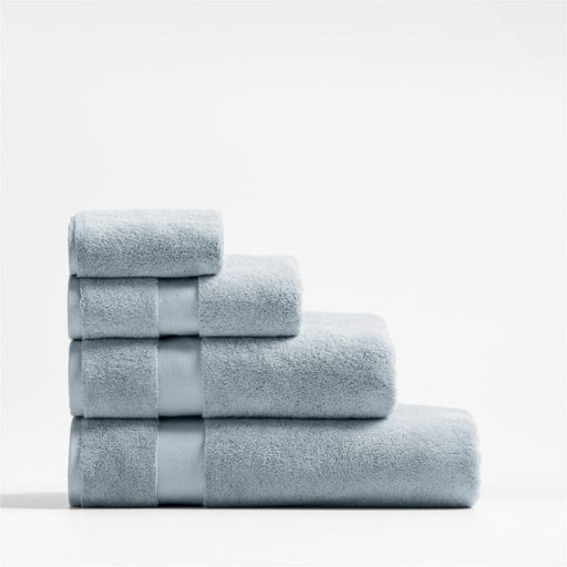 Organic Turkish Cotton Mist Blue Bath Towel