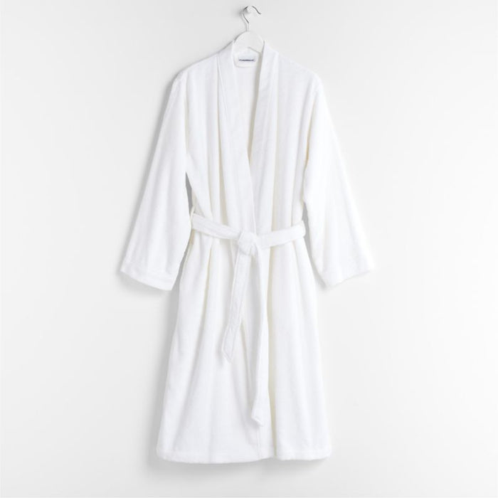 Organic Turkish Crisp White Cotton Bath Robe L/XL