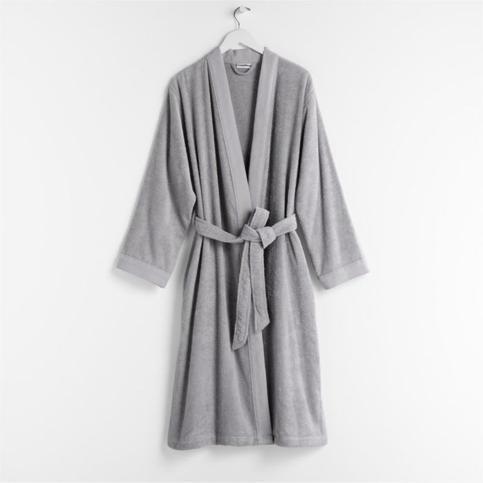 Organic Turkish Grey Cotton Bath Robe S/M