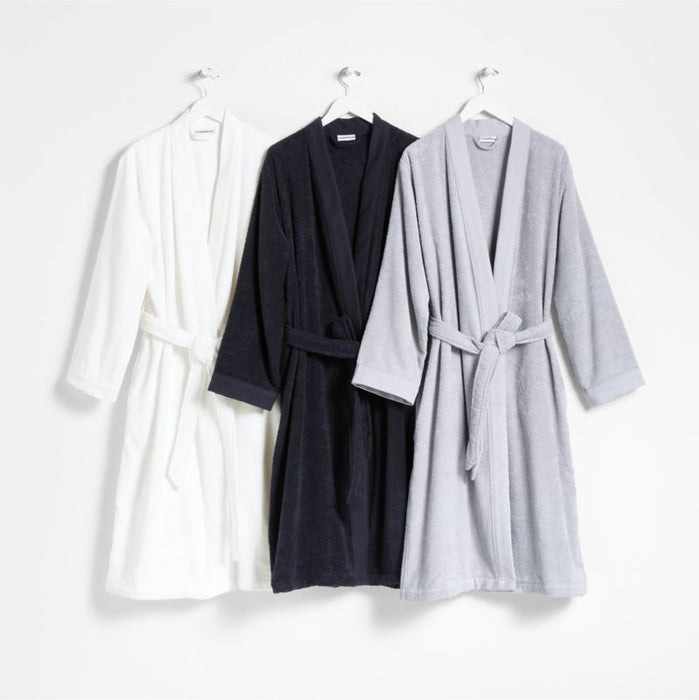 Organic Turkish Grey Cotton Bath Robe L/XL