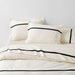 Favorite Organic Cotton Percale Tuxedo Stripe Ink Black Full/Queen Duvet Cover