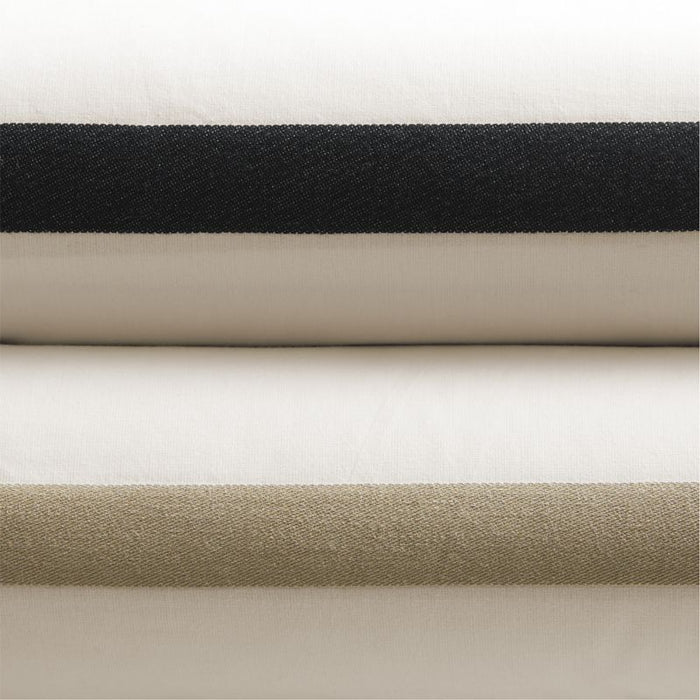 Favorite Organic Cotton Percale Tuxedo Stripe Ink Black Full/Queen Duvet Cover