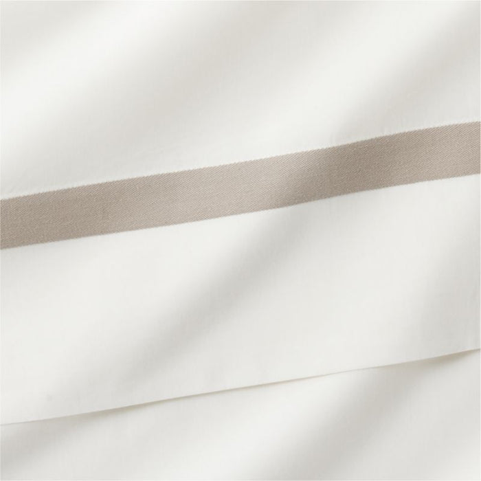 Favorite Organic Cotton Percale Tuxedo Stripe Sand Beige Euro Bed Pillow Sham