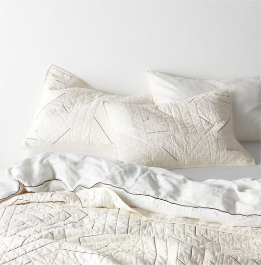 Twigg Cotton Black and White King Sham