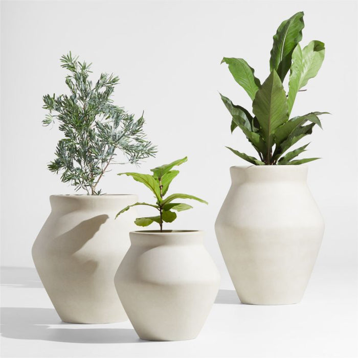 Wabi Small Sand Fiberstone Planter by Leanne Ford