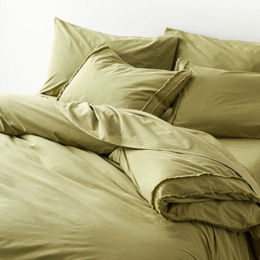 Washed Organic Cotton Fern Full/Queen Duvet Cover