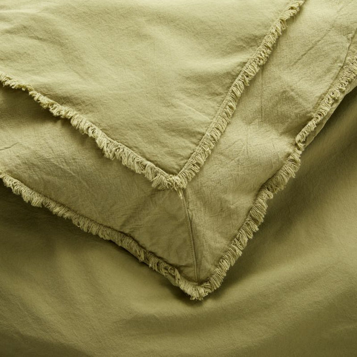 Washed Organic Cotton Fern Full/Queen Duvet Cover - Crate and Barrel Philippines